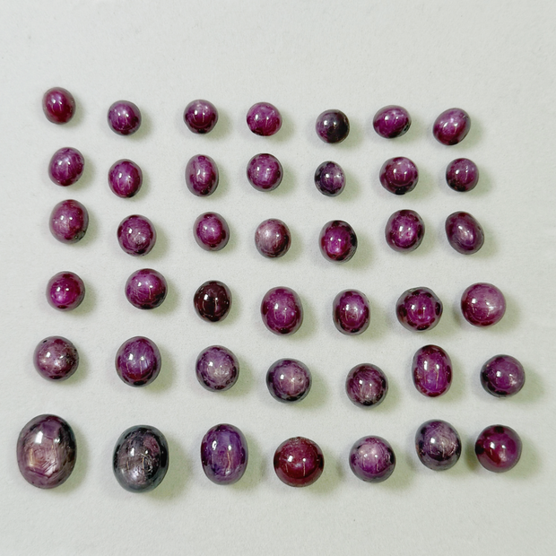 Star Ruby 160.52 ct Red Cabochon Parcel